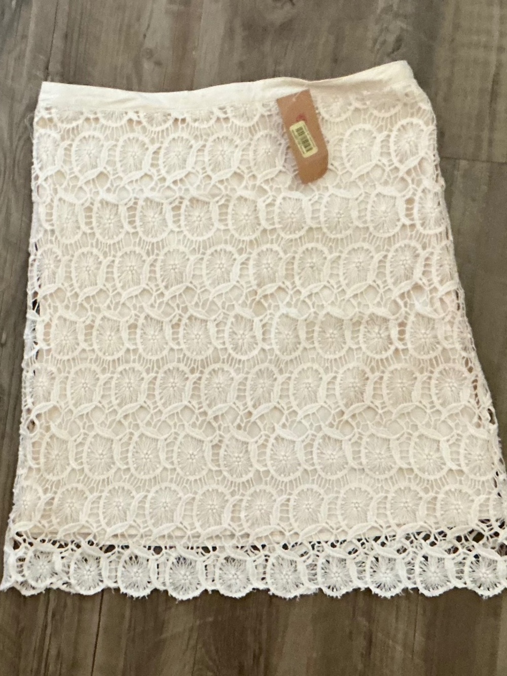 Cremieux Ivory Audrey Crochet Skirt, size 10